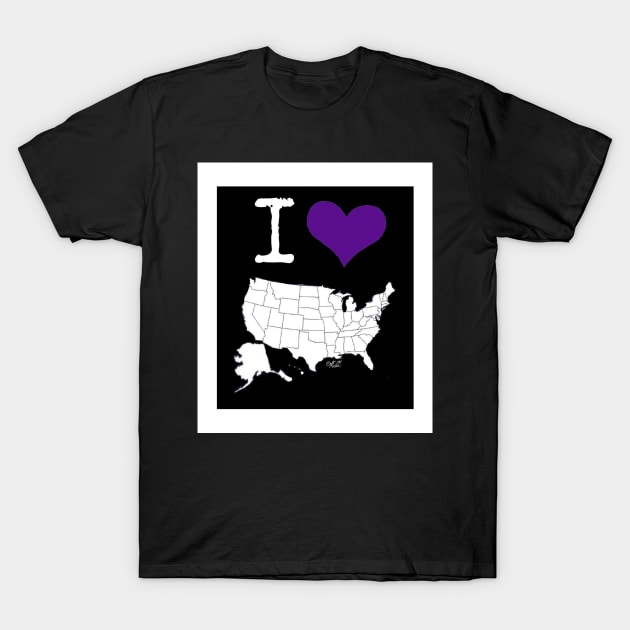 I 💜 The USA T-Shirt by Mishi